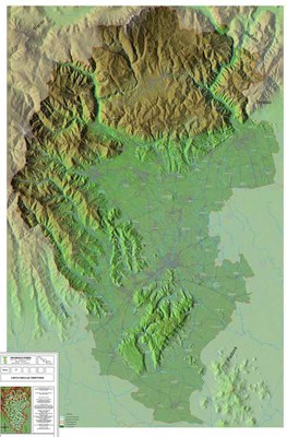 Carta fisica e rete idrogeografica del territorio