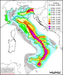 Mappa pericolosità sismica nazionale