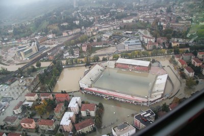 Vicenza - Stadio Menti allagato